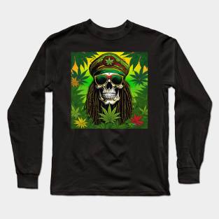 Rasta Skulls - Stoner Reggae Island Vibes 8 Long Sleeve T-Shirt